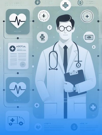 инфографика врач в белом халате